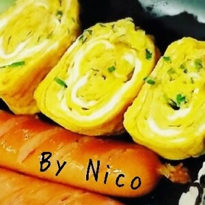 ニラ醤油 in ᕷ˖長ねぎたっぷりの玉子焼きꕤ୭*